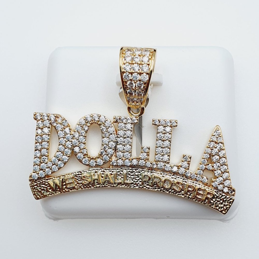 "14K Gold Plated Cubic Zircon Pendant, INUS1BR072